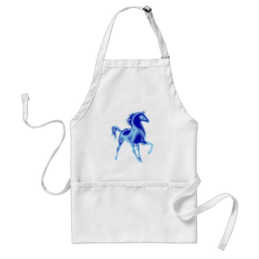 Blauwe paarden standaard schort (Voorkant)