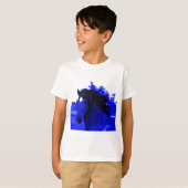 Blauwe paarden t-shirt (Voorkant volledig)