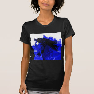 Blauwe paarden t-shirt