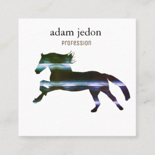 Blauwe paarden vierkante visitekaartje