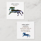 Blauwe paarden vierkante visitekaartje (Voorkant / Achterkant)