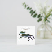 Blauwe paarden vierkante visitekaartje (Staand voorkant)