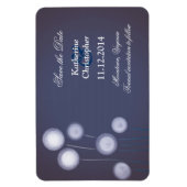 Blauwe paardenbloemen modern opslaan de datum magn magneet (Verticaal)