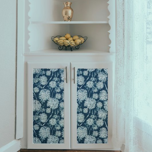 Blauwe paardenbloemen patroon decoupage tissuepapier