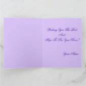 Blauwe & Paarse Abstracte Bloemnota Kaart (Binnen)