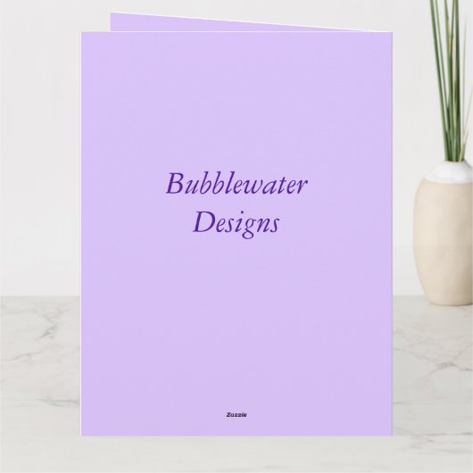 Blauwe & Paarse Abstracte Bloemnota Kaart (Achterkant)