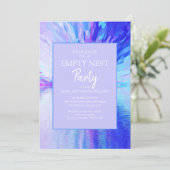 Blauwe Paarse Abstracte Lege Nest Party Kaart (Staand voorkant)