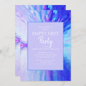 Blauwe Paarse Abstracte Lege Nest Party Kaart (Voorkant / Achterkant)