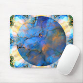 blauwe paarse abstracte scifi orbb muismat (Met muis)