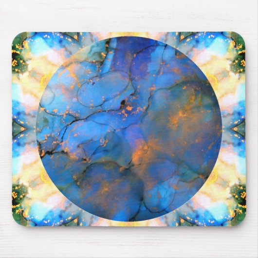 blauwe paarse abstracte scifi orbb muismat (Voorkant)