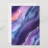 Blauwe Paarse Agaat Fotoborder 40e verjaardag Kaart (Achterkant)