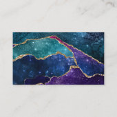 Blauwe Paarse Aqua Gold Veins Agate Custom Busines Visitekaartje (Achterkant)