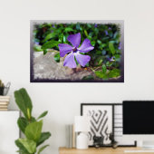 Blauwe paarse bladen poster (Thuiskantoor)