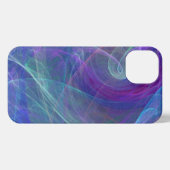 Blauwe Paarse Blauwgroen haaronttrekking iPhone Hoesje (Achterkant horizontaal)