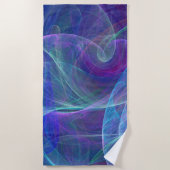 Blauwe Paarse Blauwgroen haaronttrekking Strandlaken (Voorkant)