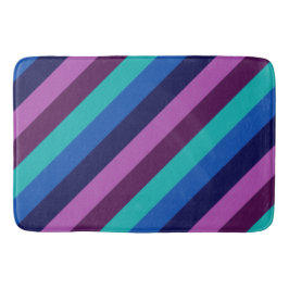 Blauwe Paarse Blauwgroen strepen Grote badmat