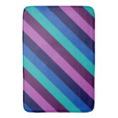 Blauwe Paarse Blauwgroen strepen Grote badmat (Voorkant Verticaal)