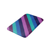 Blauwe Paarse Blauwgroen strepen Kleine badmat (Gekanteld)