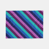Blauwe Paarse Blauwgroen strepen Kleine fleece dek (Voorkant (Horizontaal))