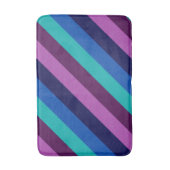 Blauwe Paarse Blauwgroen strepen Medium badmat (Voorkant Verticaal)