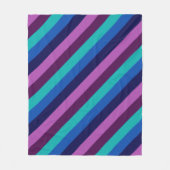 Blauwe Paarse Blauwgroen strepen Medium fleece dek (Voorkant)