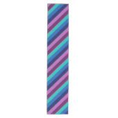 Blauwe Paarse Blauwgroen strepen Medium Tafelloper (Voorkant)