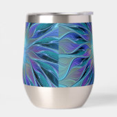 Blauwe Paarse bloem Abstracte fractale kunst (Links)