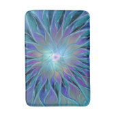 Blauwe Paarse bloem Abstracte fractale kunst Badmat (Voorkant Verticaal)