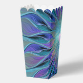 Blauwe Paarse bloem Abstracte fractale kunst Bedankdoosjes (Achterkant)