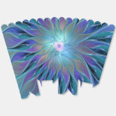 Blauwe Paarse bloem Abstracte fractale kunst Bedankdoosjes (Ongevouwen)