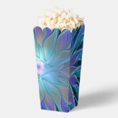 Blauwe Paarse bloem Abstracte fractale kunst Bedankdoosjes (Popped)