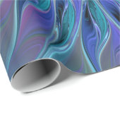 Blauwe Paarse bloem Abstracte fractale kunst Cadeaupapier (Rol Hoek)