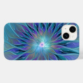 Blauwe Paarse bloem Abstracte fractale kunst Case-Mate iPhone Case (Achterkant (horizontaal))