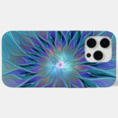 Blauwe Paarse bloem Abstracte fractale kunst Case-Mate iPhone Case (Achterkant (horizontaal))