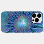 Blauwe Paarse bloem Abstracte fractale kunst Case-Mate iPhone Case (Achterkant (horizontaal))