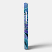 Blauwe Paarse bloem Abstracte fractale kunst Case-Mate iPhone Case (Achterkant / Links)