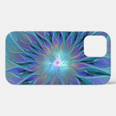 Blauwe Paarse bloem Abstracte fractale kunst Case-Mate iPhone Case (Achterkant (horizontaal))