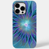 Blauwe Paarse bloem Abstracte fractale kunst Case-Mate iPhone Case (Achterkant)