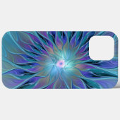 Blauwe Paarse bloem Abstracte fractale kunst Case-Mate iPhone Case (Achterkant (horizontaal))