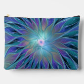 Blauwe Paarse bloem Abstracte fractale kunst Etui (Voorkant)