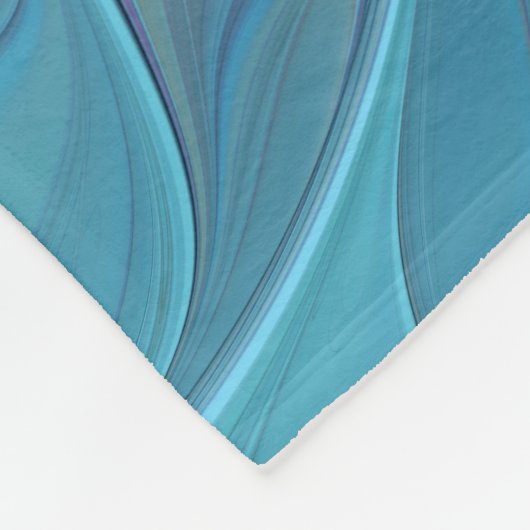 Blauwe Paarse bloem Abstracte fractale kunst Fleece Deken (Hoek)