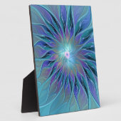 Blauwe Paarse bloem Abstracte fractale kunst Fotoplaat (Zijkant)