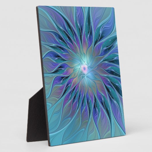 Blauwe Paarse bloem Abstracte fractale kunst Fotoplaat (Zijkant)