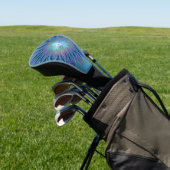 Blauwe Paarse bloem Abstracte fractale kunst Golfheadcover (Insitu)