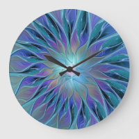 Blauwe Paarse bloem Abstracte fractale kunst