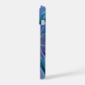 Blauwe Paarse bloem Abstracte fractale kunst iPhone 15 Case (Linkerkant)