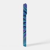 Blauwe Paarse bloem Abstracte fractale kunst iPhone 15 Case (Rechterkant)