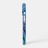 Blauwe Paarse bloem Abstracte fractale kunst iPhone 16 Hoesje (Linkerkant)
