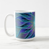 Blauwe Paarse bloem Abstracte fractale kunst Koffiemok (Links)