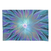 Blauwe Paarse bloem Abstracte fractale kunst Kussensloop (Voorkant)